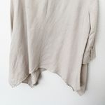 The Limited [] Neutral Linen Tan Crew Neck Button Down Tunic Shirt Lagenlook XL Photo 5