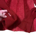 Coldwater Creek Vintage Women's 2X Cable Knit Suede Sweater Jacket Full Zip Red Photo 7