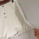 *NEW* Savannah Jane Rhinestone Denim Shorts White Size 1X Photo 3