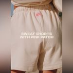 Daily Drills  Sweat Shorts in Sand with Pink Patch Photo 1