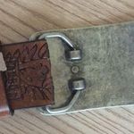 Faded Glory Brown Leather Floral Leaf Embossed Print Chunky Western Belt S/M Photo 2