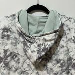H by Halston Tie Dye Full Zip Up Hoodie Sweatshirt Gray White Mint Green L Photo 8