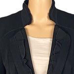 White House | Black Market black blazer w/ruffle lapel & stand collar Size 8 EUC Photo 2