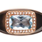 Gemorbit, Inc.,Smokey Topaz, white zircon and blue topaz ring size 8 Photo 1