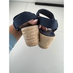 Ralph Lauren Lauren  Navy Blue Canvas Espadrille Wedge Sandals Women Size 6.5 Photo 3