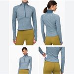 Lululemon athletica Always Alert 1/2 zip pullover heathered teal/blue size 6 Photo 1