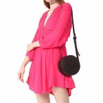 Free People  Go Lightly Deep V Neck Embroidered Gauze Tunic Dress Pink Size Small Photo 2