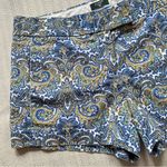 J.Crew City Fit Stretch Shorts in Blue and Gold Paisley Size 2 Photo 1