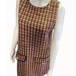 ZARA Women's Checkered Red Multi Dress Sleeveless/Knee Length Size L SKU 4087 Photo 1