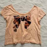 NWT Liz Lisa peach pink bow print crop top Size 0 Orange Photo 0