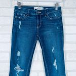 Hollister Low Rise Super Distressed Raw Hem Dark Wash Denim Jeans 3S 26 x 28 Photo 2