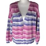 Sincerely Jules  Striped Open Front Crochet Cardigan Sweater Photo 0
