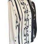 Vintage Roper Rodeo Blue Button Shirt Southwestern Black White Aztec Women Small Photo 1