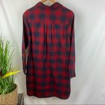 J.Crew Red & Blue Plaid Gingham Checker Long Sleeve Shirt Dress NEW XS Photo 2