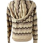 Heartloom New Elias Chevron Print Knit Sweater Hoodie Size Medium Crochet Beachy Photo 7