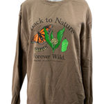 OnlyNY Women's Brown Graphic Print Butterfly Long Sleeve Sweatshirt Top Size L Size L Photo 0