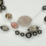 Chico's Beaded Triple Strand Wire Silver Tone Mixed Bead Statement Necklace β¨ Photo 4