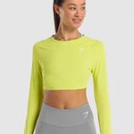 Gym Shark Neon Green Long Sleeve Crop Top  Photo 0