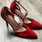 Christian Siriano Red Strappy Heels Size 9 Photo 5