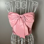 STAUD  Atticus Camisole Top Pink Bow Strapless Satin Coquette Feminine Size M Photo 3