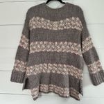 Free People Women’s Medium Linus Grey Striped Sweater Photo 4