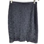 Club Monaco  Floral Lace Silk Lining Pencil Skirt Black Size 6 Photo 0