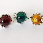 Silver ring Gem ring high end noble ring green color ring green gem ring lava ring Photo 2