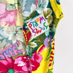 Jams World Vintage 90s Floral Hawaiian Tropical Sleeveless Tank Dress Yellow Photo 7