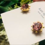 Kate Spade  New York Rose Pink Crystal Stud Earrings Gold Tone NWT Photo 4