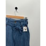 Falls Creek  Womens Chambray Crop Pants Size 8 NWT Cotton Belted Paperbag Photo 3