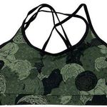 Fourlaps Women's Size Medium Vitality Sports Bra Peony Print Thyme Green NWT Photo 0