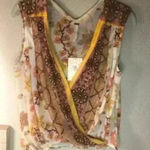 Free People  Havana yellow mesh tank top sz XS NWT Photo 0