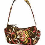 Vera Bradley  RETIRED Puccini Small Shoulder Bag Brown Red Fabric Purse Retro Photo 0