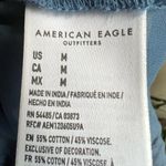 American Eagle NWT cropped blue ruffle top size M Photo 13