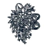 Belagio Women's Bouquet Rhinestone Brooch, Silver Photo 2
