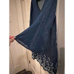 Est.1946 size large scalloped edge with embroidery denim colored dress Blue Photo 3