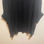Nation Ltd 2X Black Gauze Rolled Sleeve Boyfriend Shirt Top Blouse Lightweight Photo 12