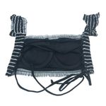 Xhilaration Bikini Top Underwire Smocked Crinkle Striped Black White Striped XS Photo 1