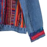 Chico's Denim Jacket Womens L Boho Patchwork Retro Western Hippie Funky Quirky Photo 1