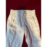 Athleta Cabo Linen Joggers Lily White Pull On Sz2 Photo 5