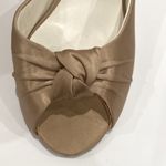 Michaelangelo  Peep toe satin heels, Size 9 formal bow beige taupe neutral Photo 5