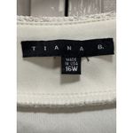 Tiana B. Cream/Silver Thread Crocheted Sleeveless Fringe Lined Slip‎ Dress 16W Silver Size 16 Photo 1