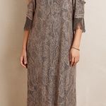 Venus sz 1X Women Gold Paisley Fringe Sheer Midi Dress Flapper Party Evening y2k Photo 0