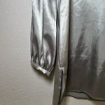Chico's ‎ Size 0 (Small) Silver Cowl Neck Long Sleeve Mini Dress Party holiday nye Photo 1
