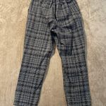 Cotton On Cotton:On Pants Womens 4 Plaid Flat Front Tapered Trousers Academia Gray Black Photo 2