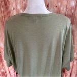 Zobha  Sage Green Oversized Cropped Crewneck T Shirt Photo 5