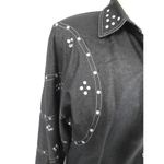 Vintage 1980s Embellished Jacket Huge Shoulders Prongset Rhinestone Hollywood XL Black Photo 1