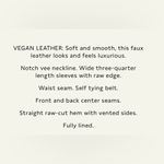 Banana Republic Bordeaux vegan leather top. Pull on. Self tie belt. Size S. NWT. Photo 8