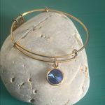 ALEX AND ANI September Birthstone Sapphire Crystal Charm Bangle Bracelet Photo 0