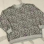 American Eagle Sweatshirt Gray Cheetah Jegging Fit Crewneck Oversized Women’s XS Photo 0